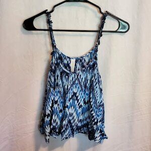 Aeropostale Blue and White Spaghetti Strap Tank Top
